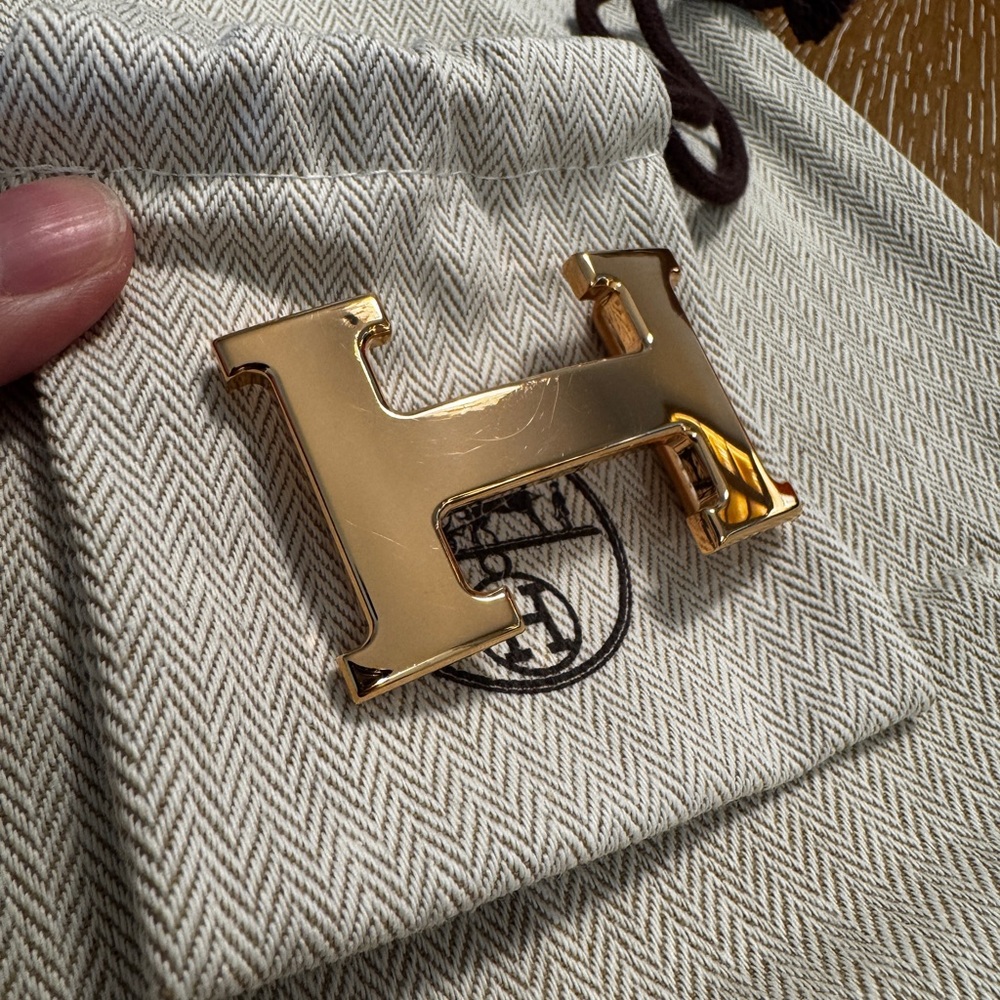 Hermes Gold H Reversible Belt 32mm